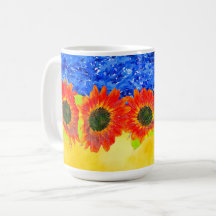 Blue Yellow Sunflower Ukraine themed