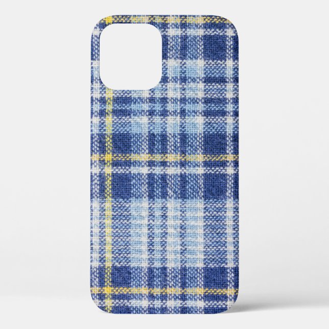 Blue Yellow Tartan: Fashionable Plaid Case-Mate iPhone Case (Back)