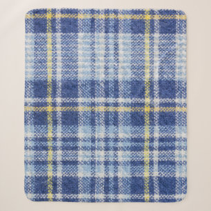Blue Yellow Tartan: Fashionable Plaid Sherpa Blanket
