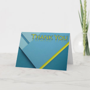 Blue & Yellow Thanks Sticker Official Thank You Card