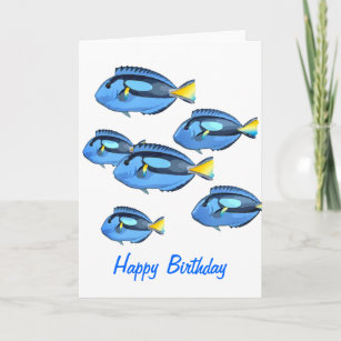 Blue & Yellow Tropical Fish Card