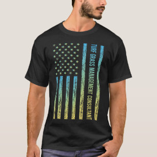 Blue Yellow Turf Grass Management Consultant T-Shirt