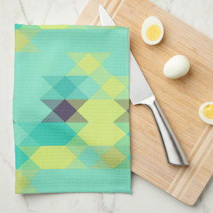 blue yellow turquoise yellow and aqua kitchen towel