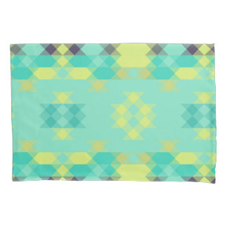blue yellow turquoise yellow and aqua  pillowcase