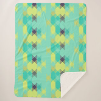 blue yellow turquoise yellow and aqua sherpa blanket
