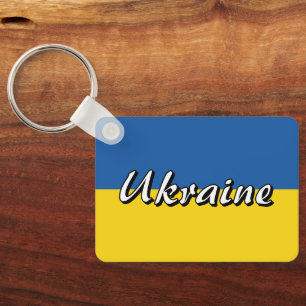 Blue Yellow Ukraine flag custom keychain