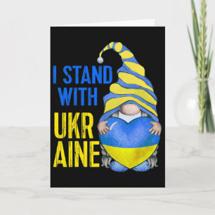 Blue Yellow Ukraine Garden Gnome Ukrainian Flag Te Card
