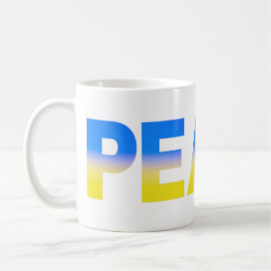 Blue Yellow Ukraine Inspired Peace No War Coffee Mug
