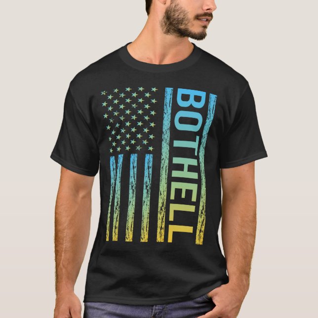 Blue Yellow USA Flag - Bothell T-Shirt (Front)