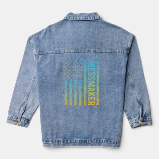 Blue Yellow USA Flag - Dressmaker  Denim Jacket