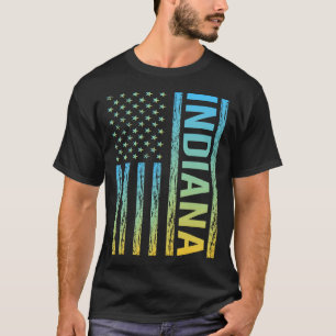 Blue Yellow USA Flag - Indiana T-Shirt