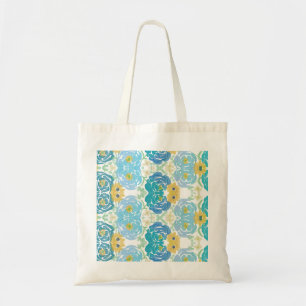 Blue & Yellow Watercolor Floral Tote Bag