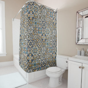 Blue Yellow White Black Azuleju Spanish Moroccan