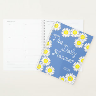 Blue Yellow White Daisy Planner