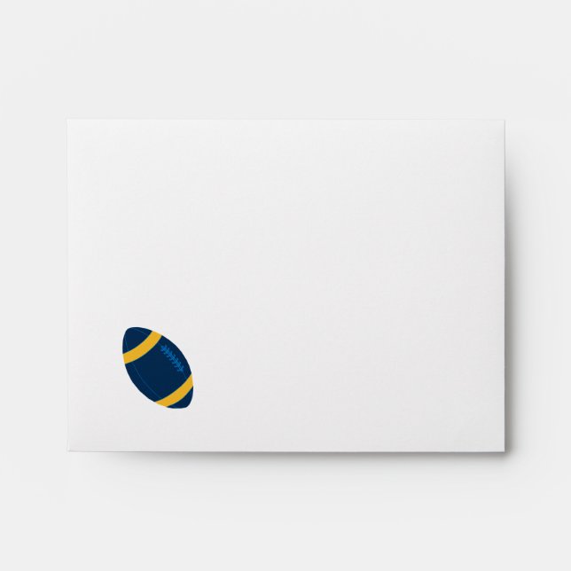 Blue, Yellow, & White Football Theme Envelope (Front)