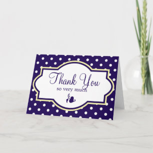Blue Yellow & White Polka Dot Thank You Cards