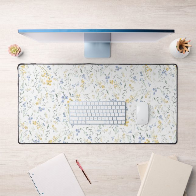 Blue Yellow Wildflower Pattern (Bureau 1)