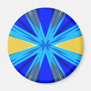 Blue Yellow Winter Christmas Xmas Star Starburst Magnet