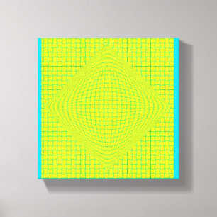 Blue, Yellow Wrapped Canvas Art