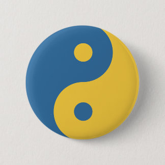 Blue & Yellow Yin and Yang Symbol Design Python 2 Inch Round Button