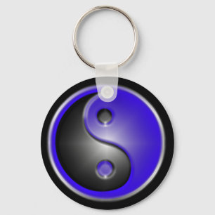 blue yin&yang keychain