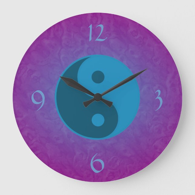 Blue Yin Yang Spiritual Large Clock (Front)