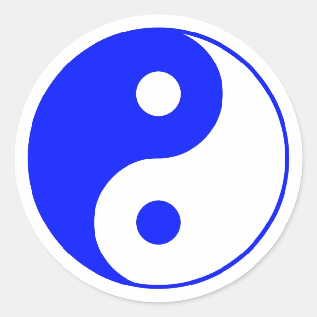 Blue Yin Yang Symbol Sticker (Front)