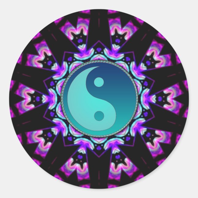 Blue Yin Yang Symbol UV-Delica Art Sticker (Front)