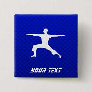 Blue Yoga 2 Inch Square Button