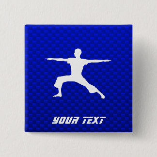 Blue Yoga 2 Inch Square Button