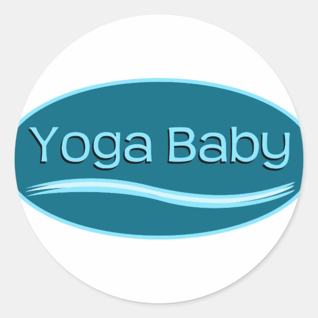 Blue Yoga Baby Classic Round Sticker (Front)