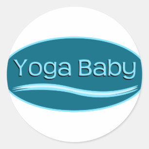 Blue Yoga Baby Classic Round Sticker