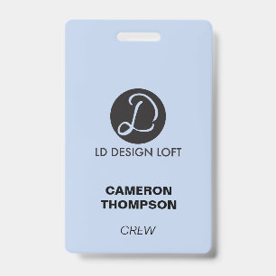 Blue Your logo here custom Employee Crew Badge