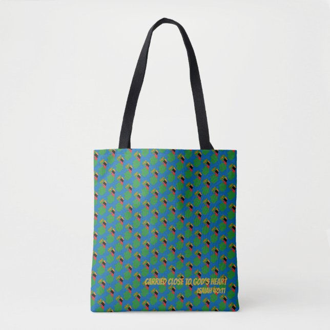 Blue ZAMBIA FLAG Isaiah Christian Scripture Tote Bag (Front)