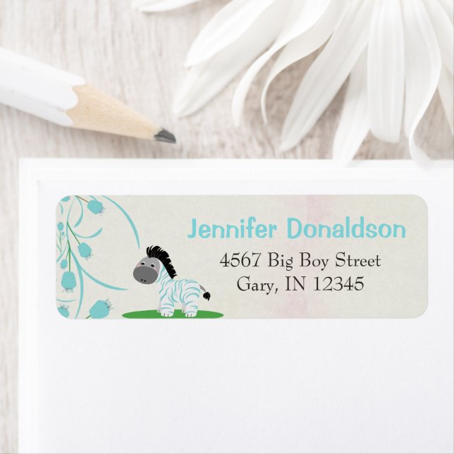 Blue Zebra Blue Return Address Labels (Insitu)