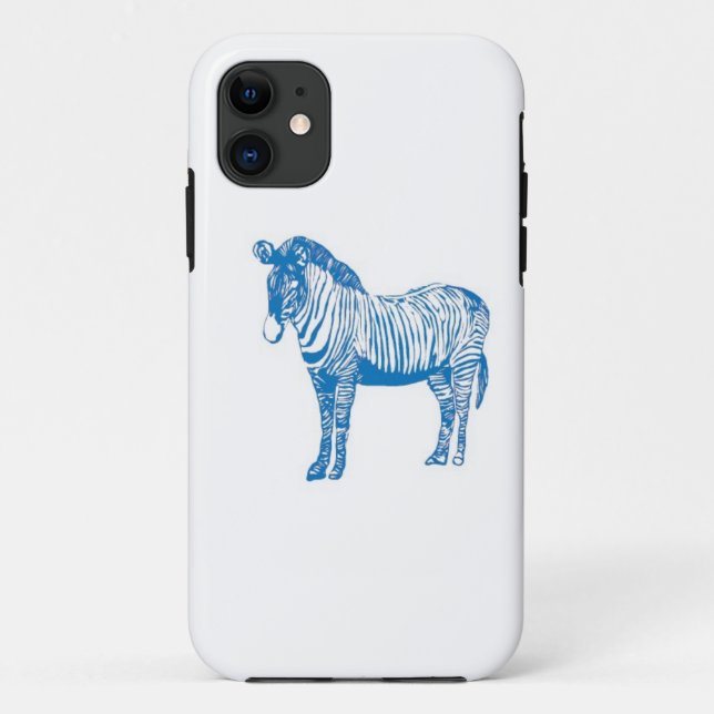 Blue zebra Case-Mate iPhone case (Back)