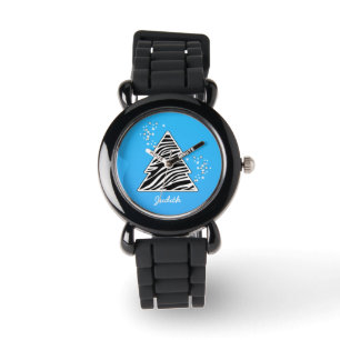 Blue Zebra Christmas Tree Watch