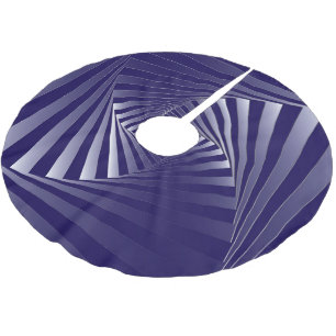 blue zebra geometry brushed polyester tree skirt