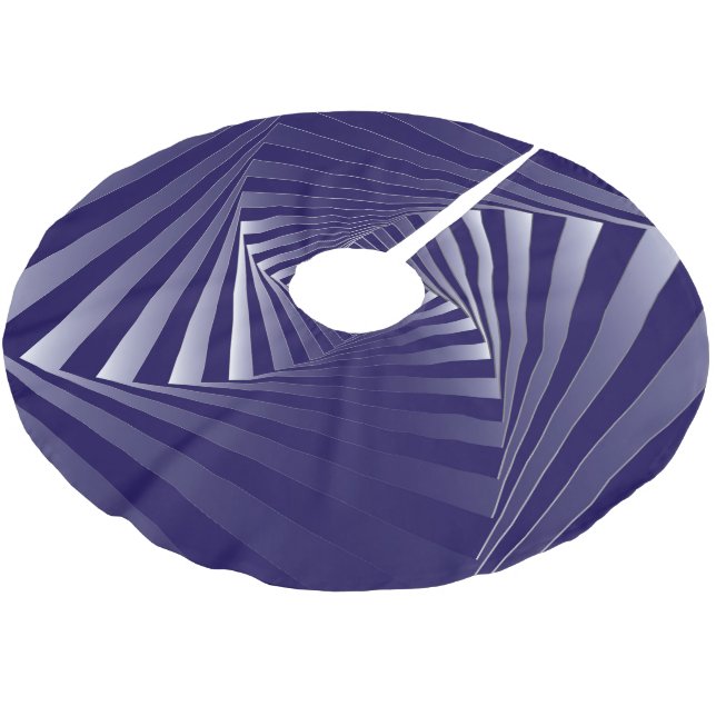 blue zebra geometry brushed polyester tree skirt (Angled)