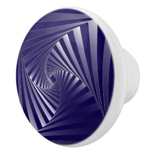 blue zebra geometry ceramic knob