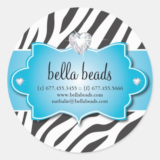 Blue Zebra Jewellery Designer Stickers