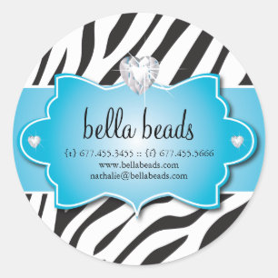 Blue Zebra Jewellery Designer Stickers