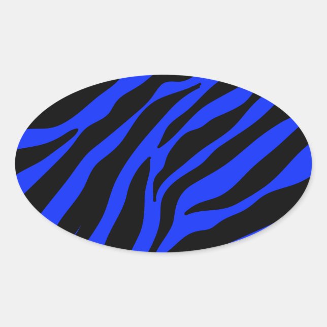 blue zebra oval sticker (Front)