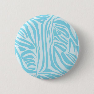 Blue Zebra Pattern 2 Inch Round Button