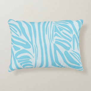 Blue Zebra Pattern Accent Pillow