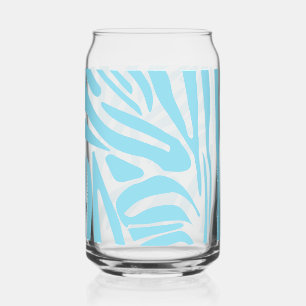 Blue Zebra Pattern Can Glass