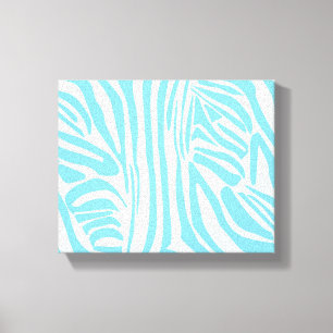 Blue Zebra Pattern Canvas Print
