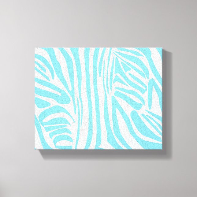 Blue Zebra Pattern Canvas Print (Front)