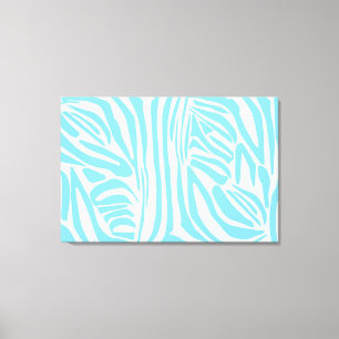 Blue Zebra Pattern Canvas Print