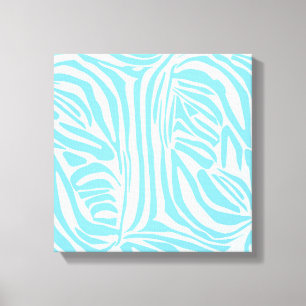 Blue Zebra Pattern Canvas Print